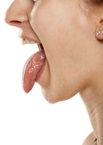 Woman Vapers Tongue