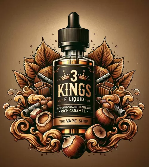 3 Kings E Liquid - Hazelnut, Caramel & Tobacco