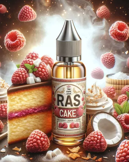 Ras Cake E Liquid - Raspberry, Coconut & Cake