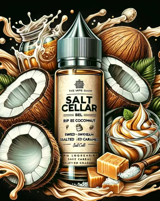 Salt Cellar E Liquid - Sweet Cream, Salted Caramel & Coconut
