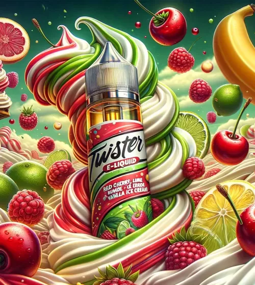Twister E Liquid - Raspberry, Lime, Lemon, Cherry & Ice Cream Twister E Liquid - Raspberry, Lime, Lemon, Cherry & Ice Cream