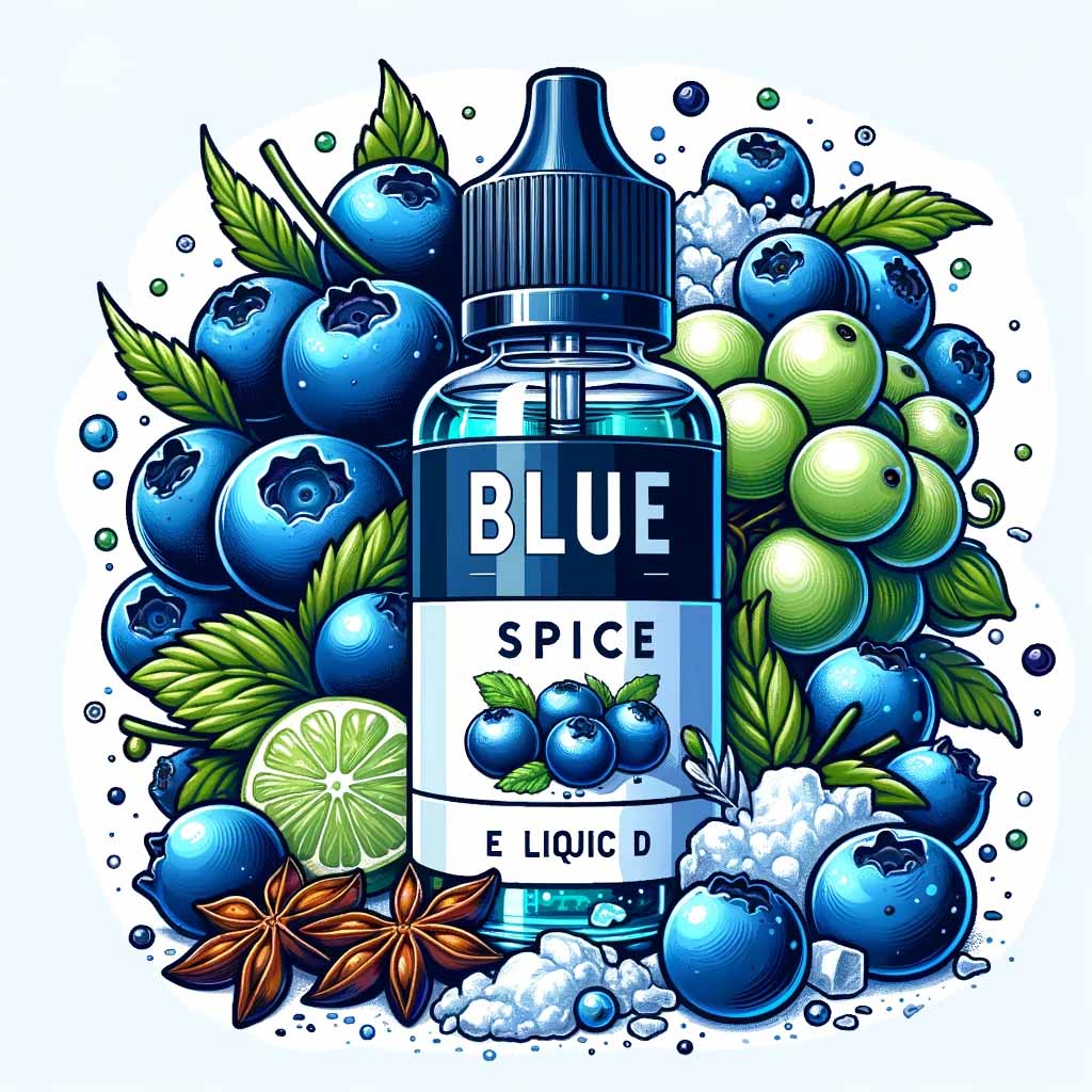Blue Spice E Liquid Blueberry, Grape, Aniseed & Subtle Menthol